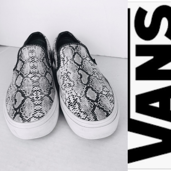 snakeskin slip on vans
